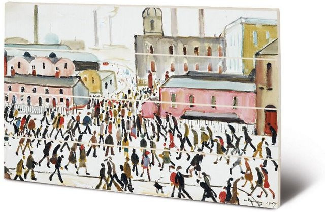 LS. Lowry Auf dem Weg zur Arbeit 1959 Plakette aus MDF, Schwarz, Breite: 40 cm, Höhe: 40 cm, Tiefe: 40 cm - Bild 1