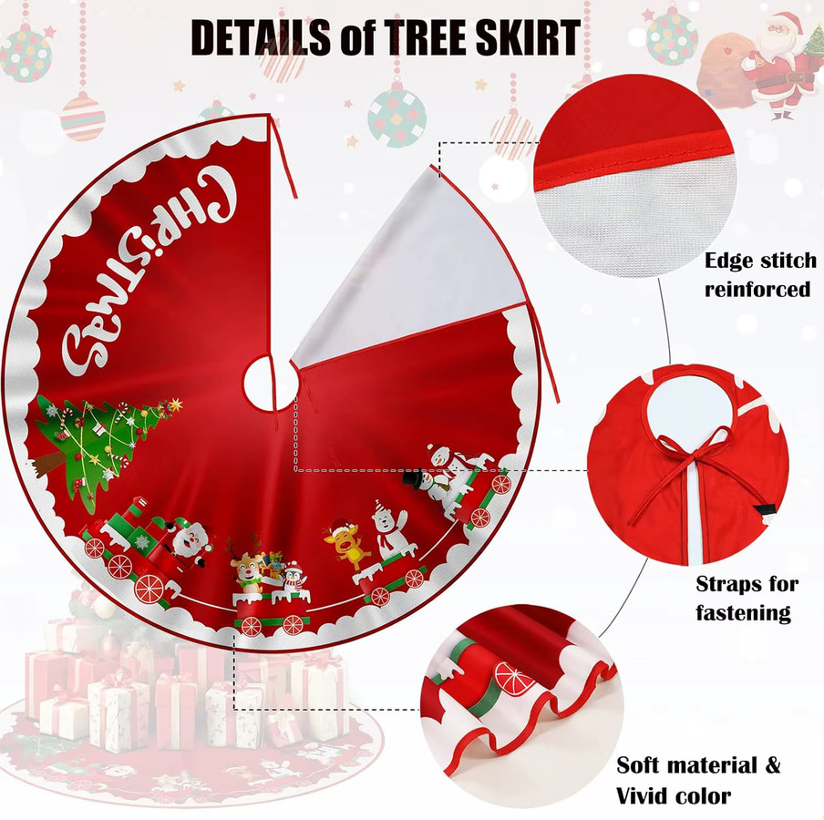 VIKAMA Weihnachtsbaumkleid mit Cartoon-Schleife in Rot für Weihnachts- und Neujahrspartys - Bild 5