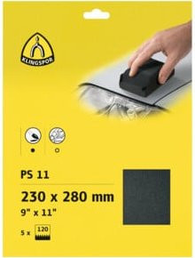 Klingspor PS 11 C Schleifpapier Bogen wasserfest, Korn 120, Gelb, B/H: 23,0 x 28,0 cm - Bild 1