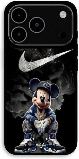MANIACASE iPhone 17 Pro Max Hülle Nike Mickey Jordan Design in Schwarz - Bild 1