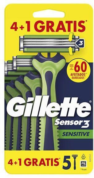 Gillette Sensor3 Sensitive Einweg-Rasierklingen, 5 Stück, Unisex - Bild 1
