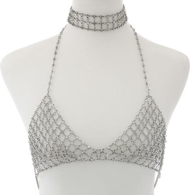 Wucifang Jewelry BH-Kette, Kristall, Messing, Weiß, Damen - Bild 1