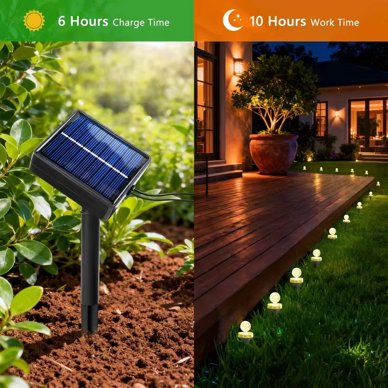 OSIDEN Solarbetriebene Kristall-Wegeleuchten in Transparent mit Dämmerungssensor zur dekorativen Gartenbeleuchtung - Bild 2