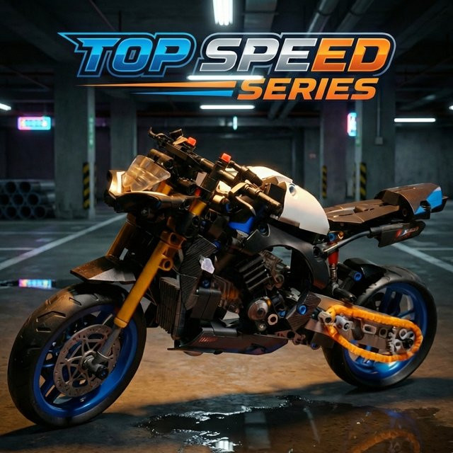 M MENBIS City Motorrad Modellbausatz, Rennfahrzeug, 1:8, 580 Teile - Bild 1