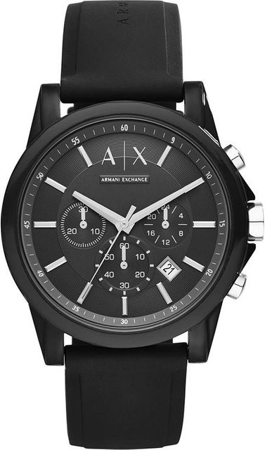 Armani Exchange Chronograph, Edelstahl, Quarz, Schwarz, Herren - Bild 1