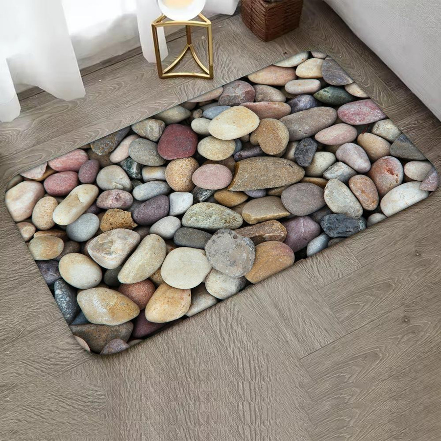 Wucifang Jewelry Bodenmatte mit Steinmuster in Multicolour, Saugfähig und Rutschfest, B: 60 cm, T: 40 cm - Bild 3