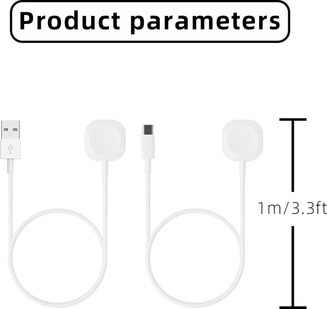 USB-A Smartwatch Ladegerät in Weiß kompatibel mit Apple Watch Series 10, 9, Ultra 2, 8, 7, 6, 5, 4, 3, 2, SE und 1 - Bild 1