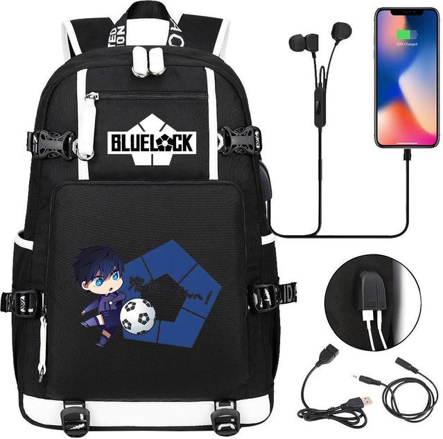 3-teiliges Schulrucksack-Set in Schwarz aus Oxford-Stoff mit Schultasche und Federmäppchen - Bild 1