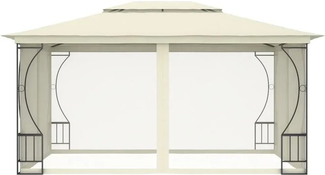vidaXL Pavillon mit Netz in Beige aus Stahl und Polyester B/T/H: 400 x 300 x 265 cm - Bild 1