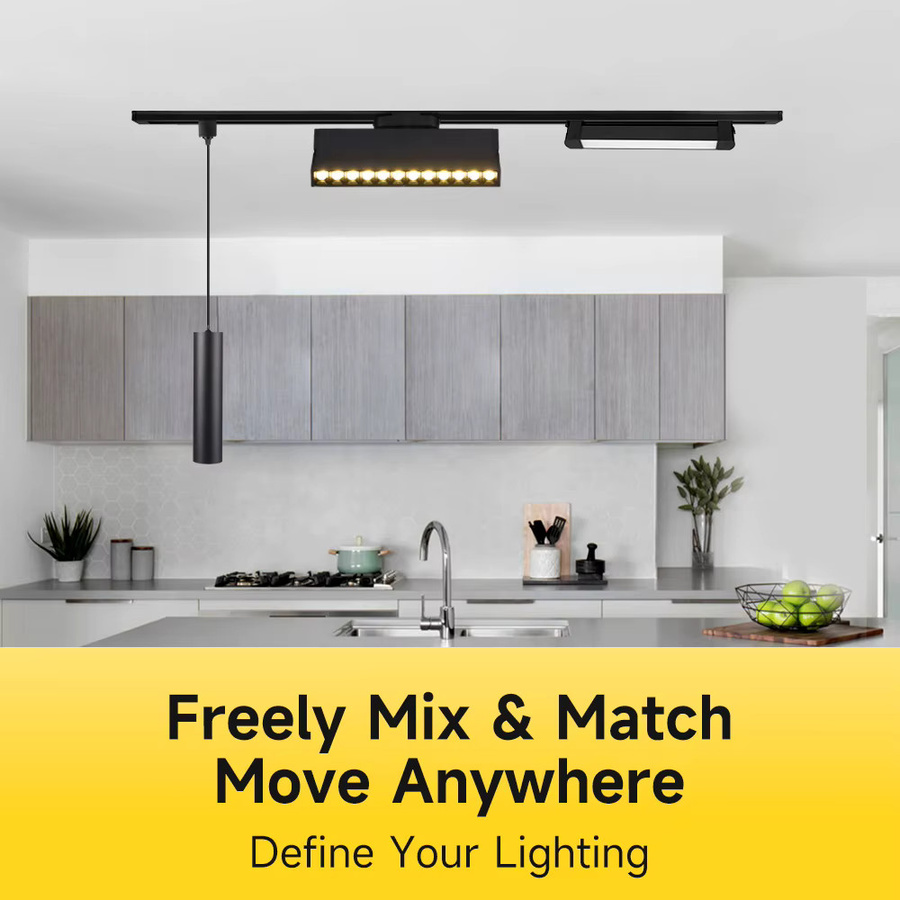 DIBILUN LED Track Licht Schwarz Modern Deckenbeleuchtung mit Warmweißem Licht für Wohnzimmer und Schlafzimmer - Bild 6
