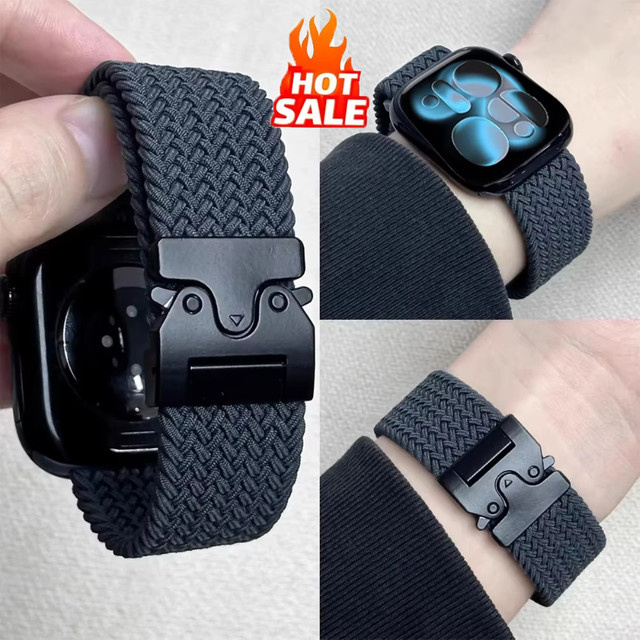 Correa Uhrenarmband, geflochtenes Textil/NATO, Schwarz, Unisex - Bild 1