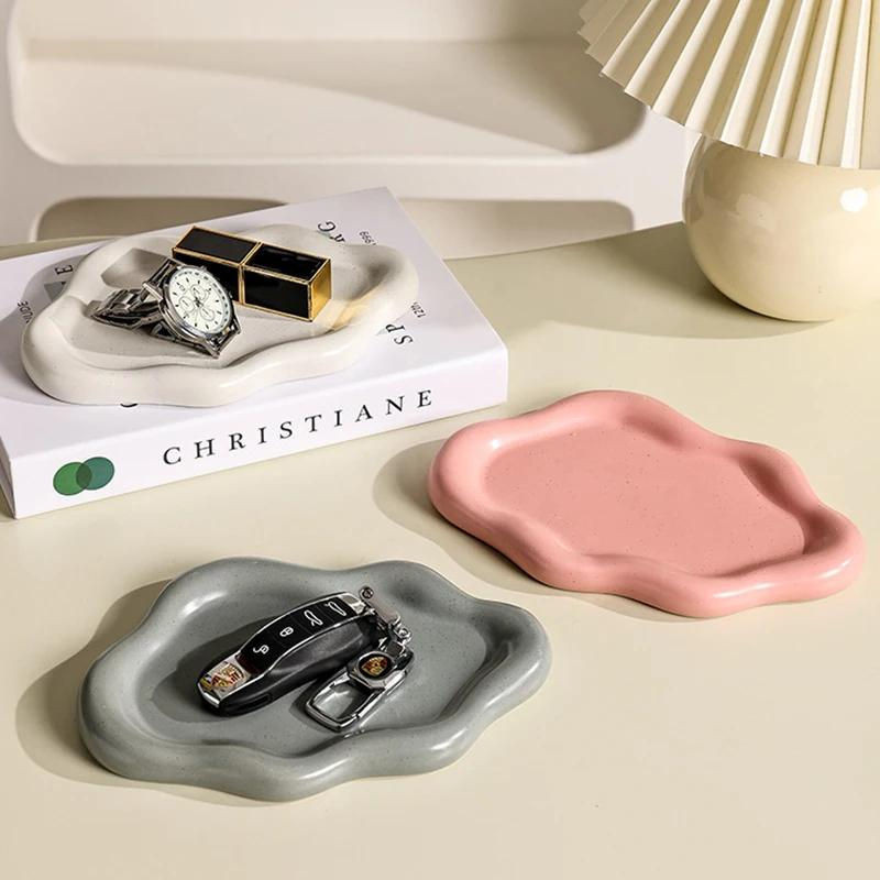 Bestbags Schmuckschale aus Keramik in Wolkenform, weiß und mehrfarbig, modernes Dekorationsobjekt für Damen - Bild 1