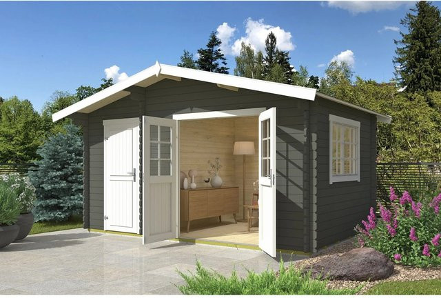 Lasita Gartenhaus Keila Maja in Grüngrau, B/H/T: 475,9 x 256,5 x 350 cm - Bild 1