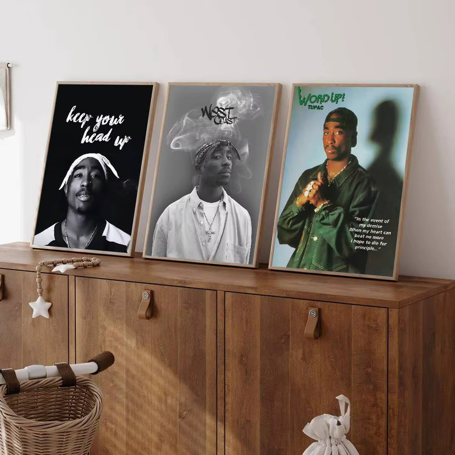 Tupac Shakur Vintage Poster Retro Wandkunst als grafisches Portrait für deine Wanddekoration - Bild 3