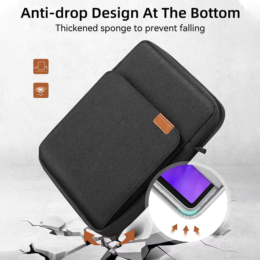 Wasserdichte Laptop-Handtaschenhülle für MacBook Air & Pro 11 bis 13 Zoll und Tablets mit mehreren Taschen in Schwarz oder Grau - Bild 2