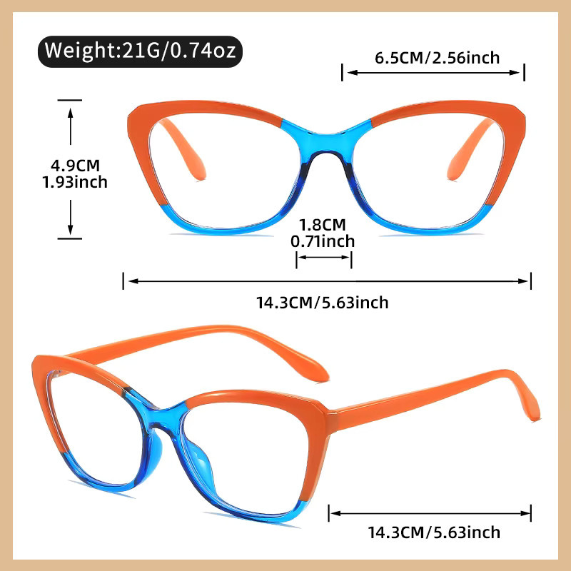 Oyalie Lesebrille, Vollrand, Cat-Eye, Mehrfarbig, Kunststoff - Bild 2