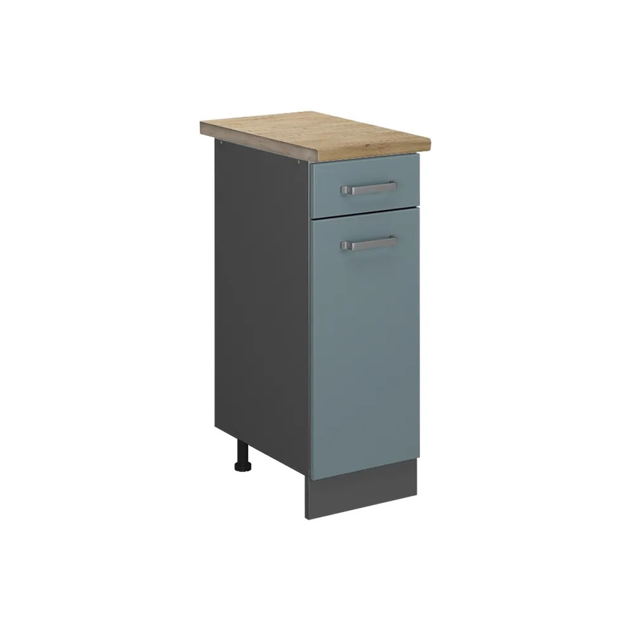 Vicco Küchenunterschrank R-Line Schubladenschrank in Blau-Grau/Anthrazit mit Eiche-Optik, Breite: 30 cm, Höhe: 60 cm, Tiefe: 55 cm (ca.) - Bild 2