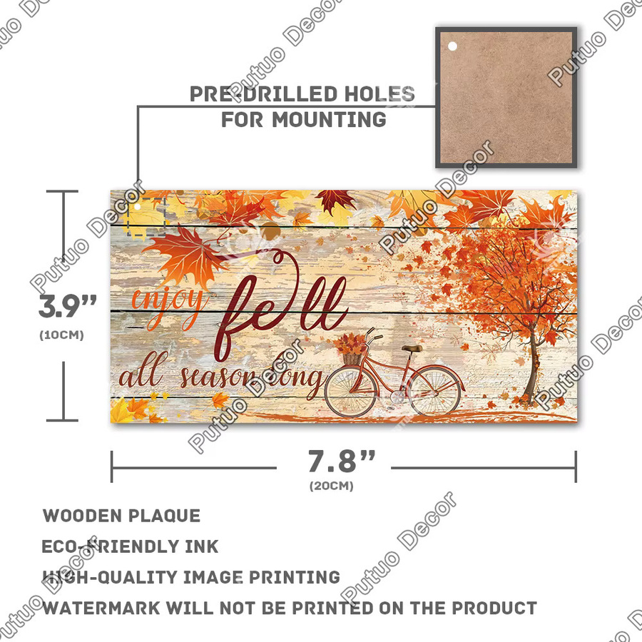 Putuo Dekor Holz-Wandschild Hallo Herbst für Garten und Hinterhof - Bild 1