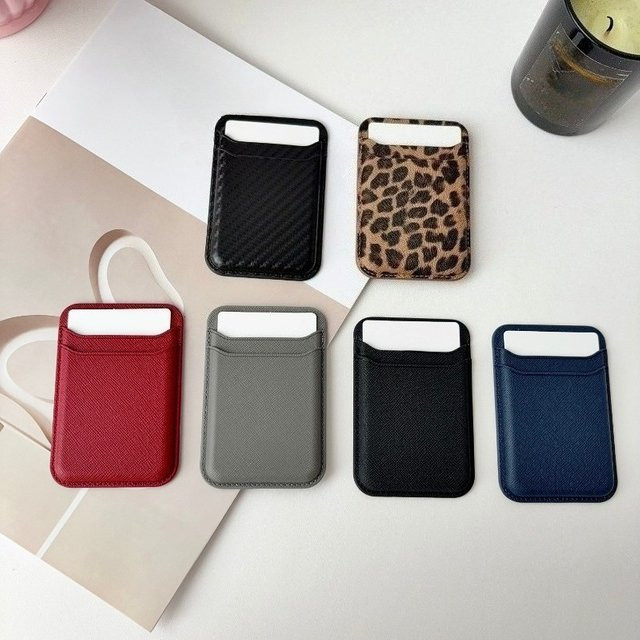 CHUBAN MagSafe Wallet Doppel-Kartenetui mit Saffiano-Leopardenmuster und Kohlefaser in Multicolour für iPhone 12 bis iPhone 18 - Bild 1