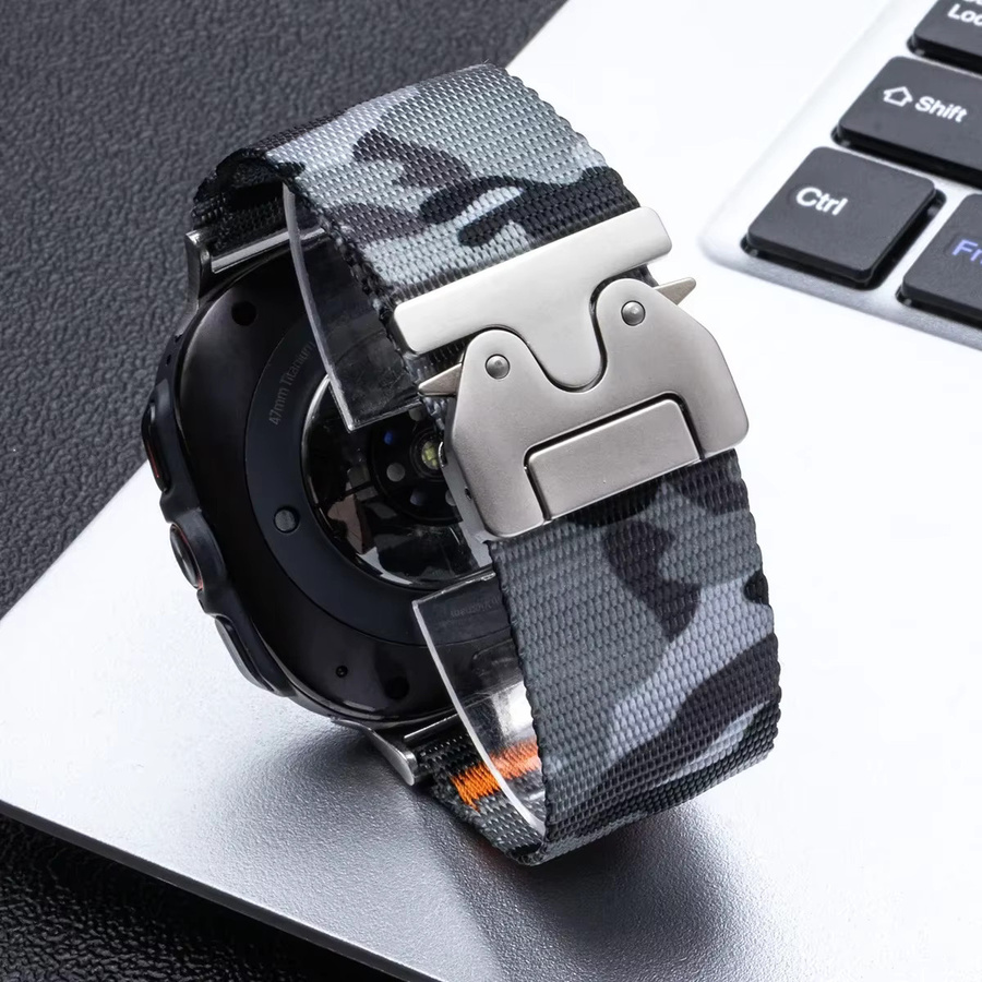 OAKCHARM Uhrenarmband Nylon, Schwarz, Herren, Samsung Galaxy Watch 7 Ultra 47 mm - Bild 2