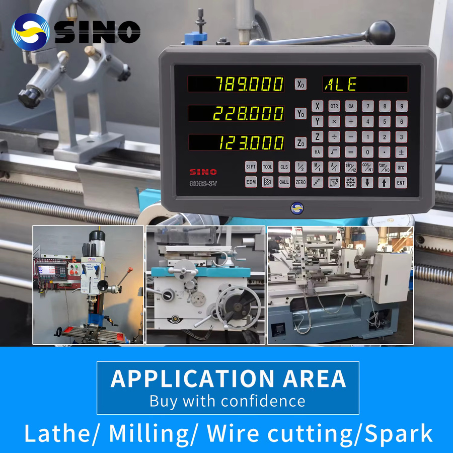 SINO 3-Achsen-DRO-Kit SDS6-3V Set mit Metall-Digitalanzeige KA-300 KA-500 Glas-Linearskala-Encoder für Drehmaschine, Schleifer und Fräsen - Bild 2