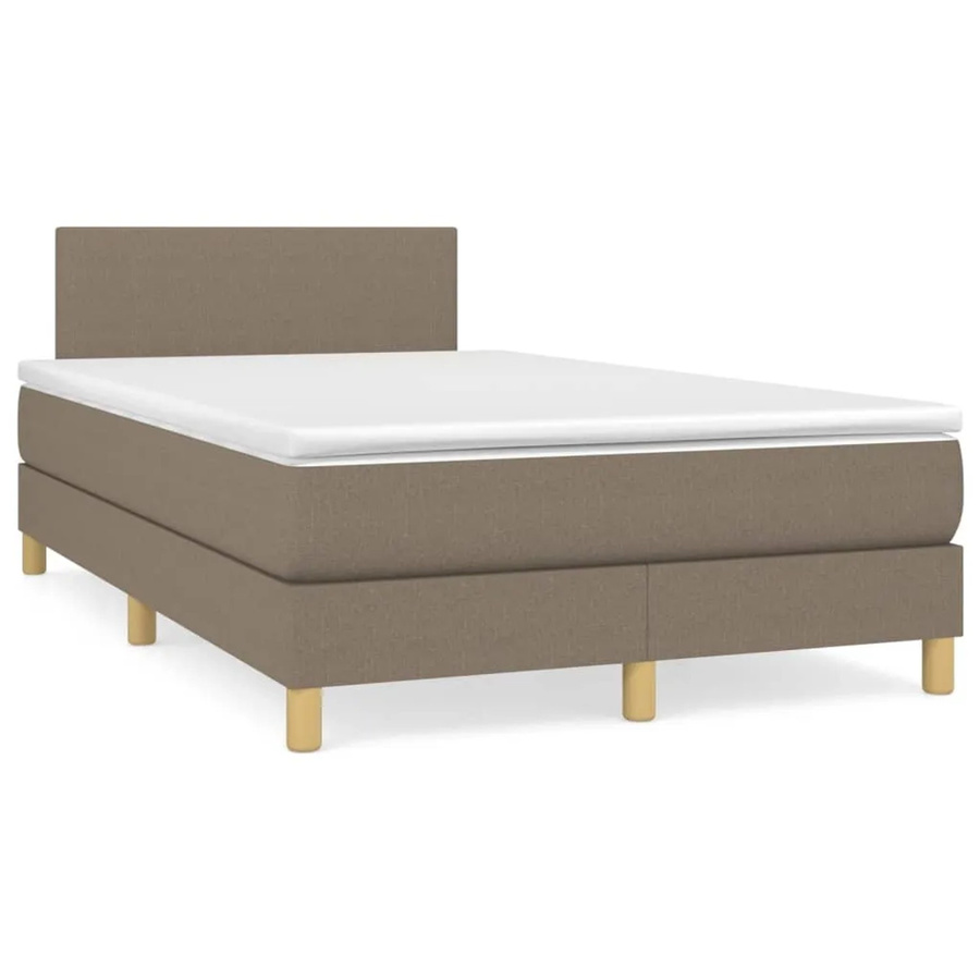 vidaXL Boxspringbett Hybrid mit Matratze und Taschenfederkern in Taupe, B/T: 120 x 200 cm - Bild 2