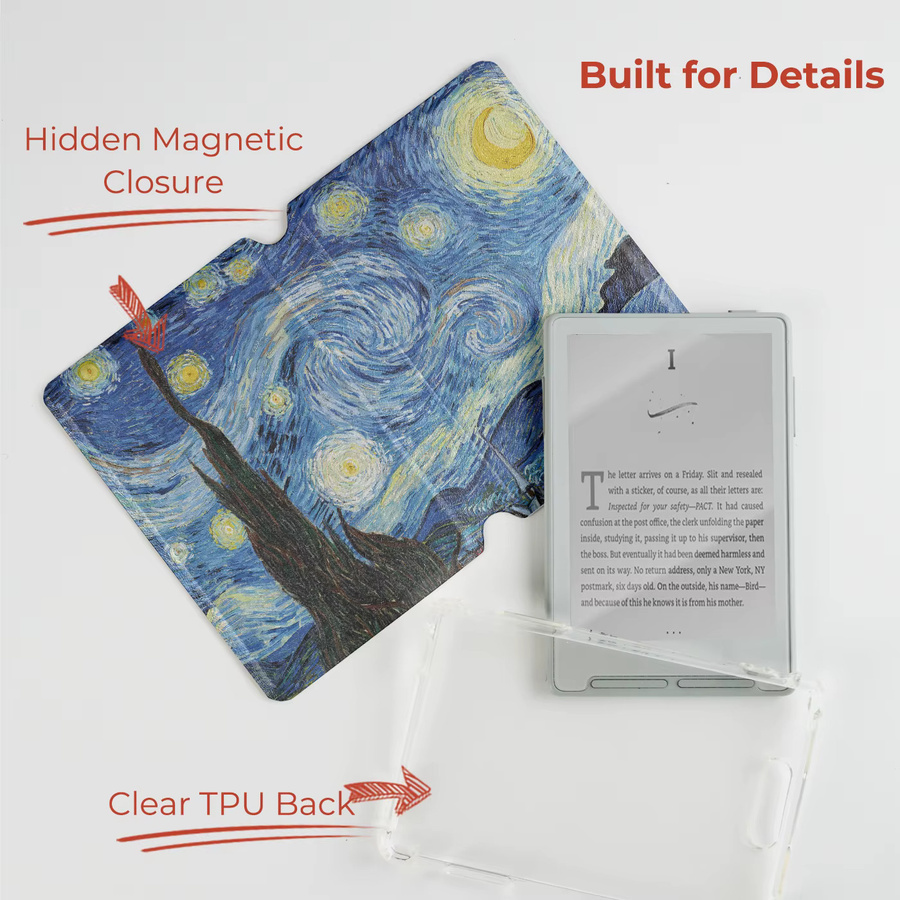 Twosheep Van Gogh Ölgemälde Magnetische Abnehmbare Hülle für XTEINK X3 und X4, Transparente TPU-Rückschale in Multicolour - Bild 2