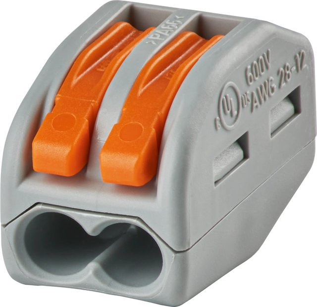 Wago Verbindungsklemme 2-polig 4 mm² Grau-Orange 50 Stück - Bild 1
