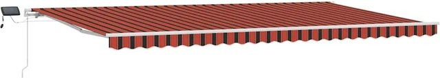 vidaXL Einziehbare Markise mit ausfahrbaren Armen in Orange und Braun, B: 600 cm, T: 300 cm - Bild 1