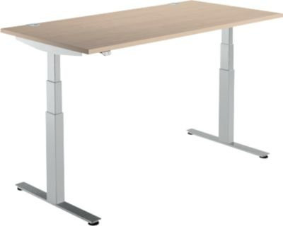 Schäfer Shop Select Schreibtisch DRIVE UP 2, elektrisch höhenverstellbar, T-Fuß, Eiche/weißalu, B/T/H: 160 x 80 x 63-129 cm - Bild 1
