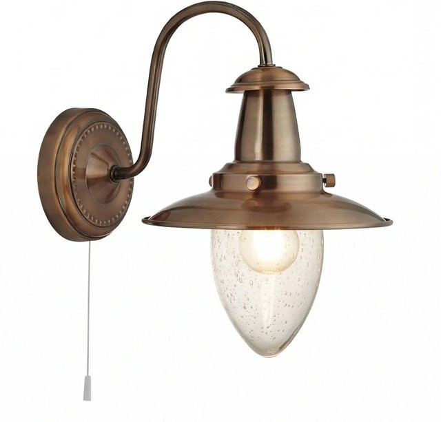 Licht-Erlebnisse Wandlampe im maritimen Design aus Kupfer und Glas mit E27 Fassung, Höhe: 26 cm - Bild 1