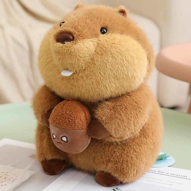 BC Pet Supplies Murmeltier Biber Capybara Plüschtier, Braun - Bild 1