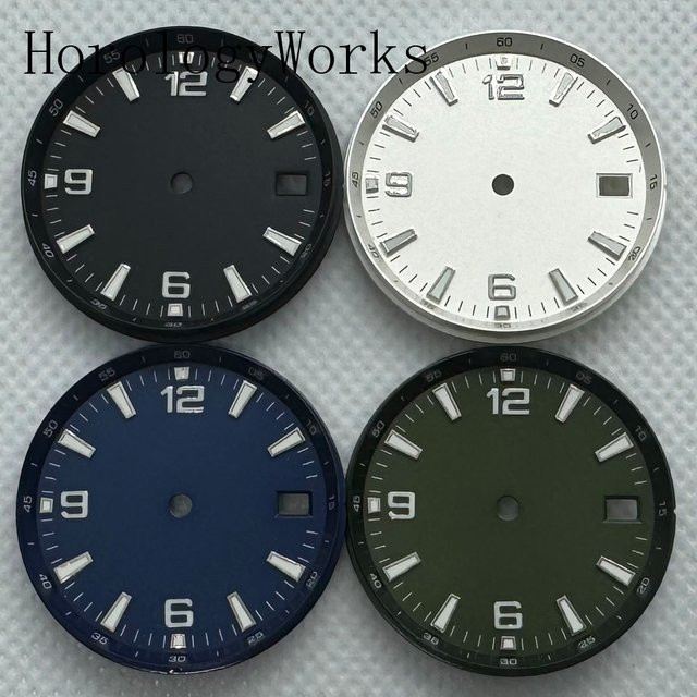 Neiton Zifferblatt, NH35-Uhrwerk, 31 mm, blau, weiß, schwarz, grün - Bild 1