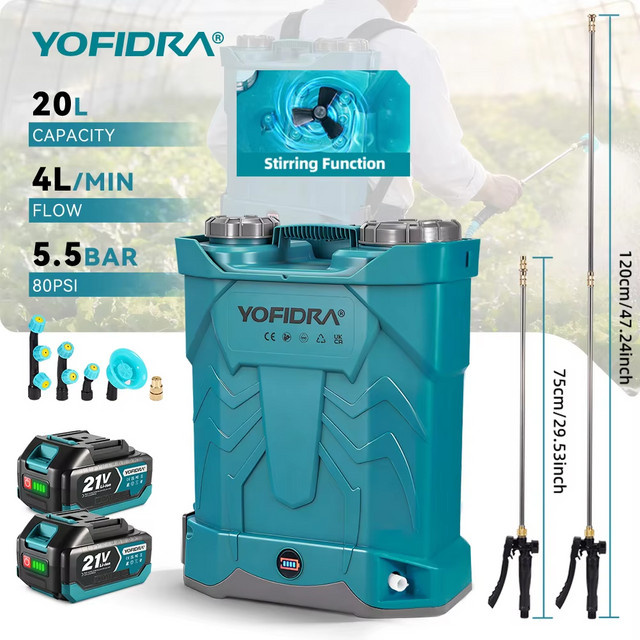 YOFIDRA Elektrischer Rucksacksprüher mit 20 l Kapazität für Garten und Rasen, kompatibel mit Makita LXT Akkus - Bild 1