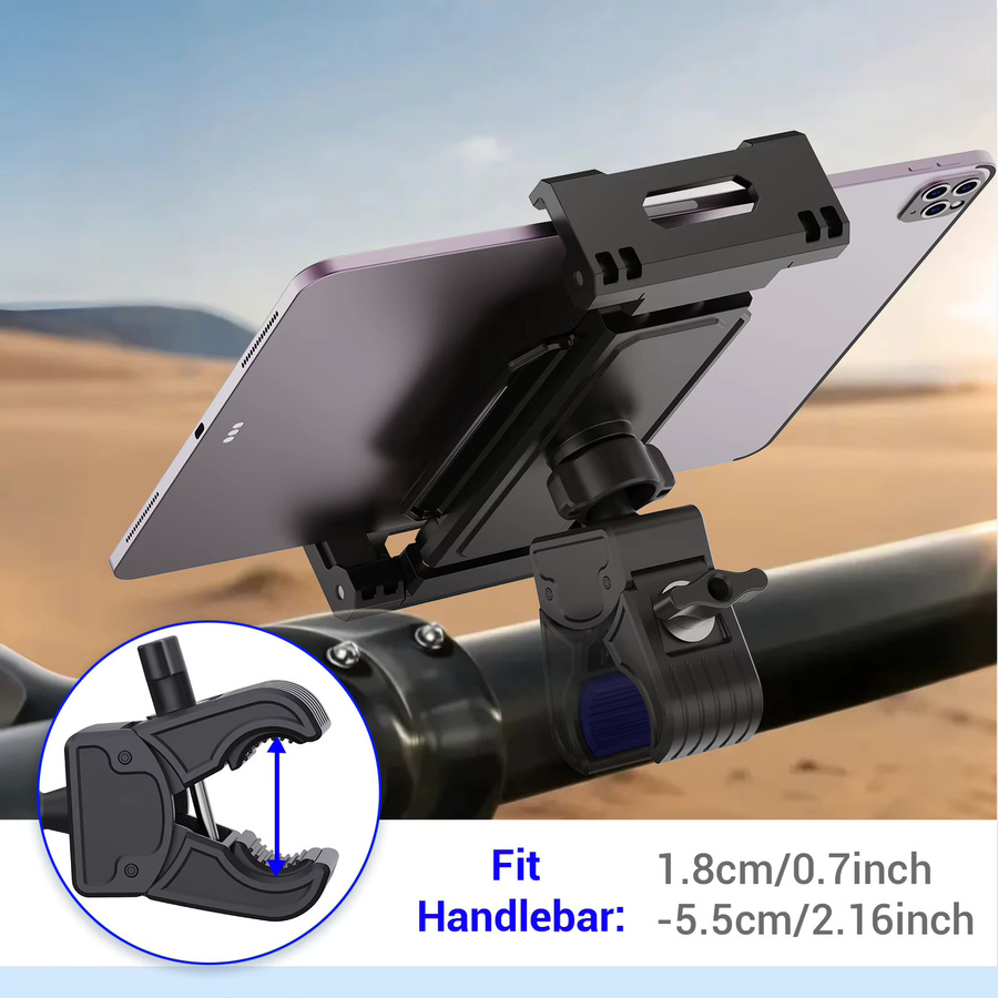 Tragbarer 2-in-1 Tablet- und Handyhalter für Fitnessstudio und Laufband in Schwarz, kompatibel mit 4 bis 14 Zoll Geräten wie iPad Pro und Air - Bild 4