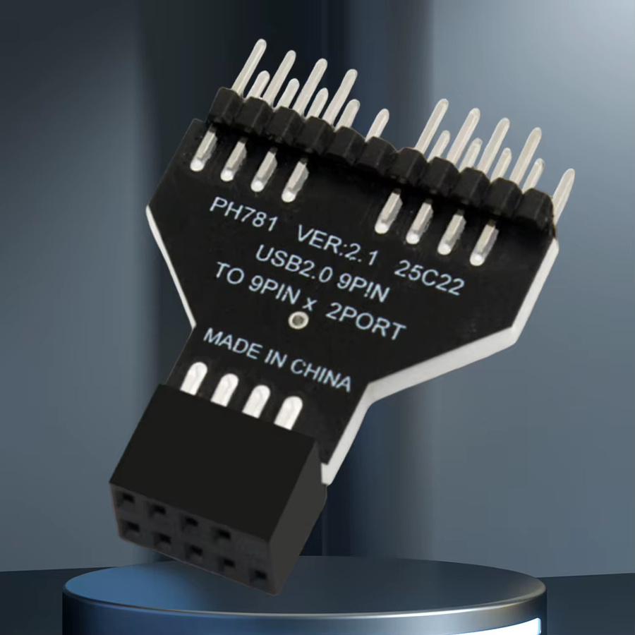 VODOOL USB 2.0 9-Pin auf USB 3.0 19-Pin Adapter Konvertierungskabel für RGB-Lampen und Lüfter, Schwarz - Bild 2