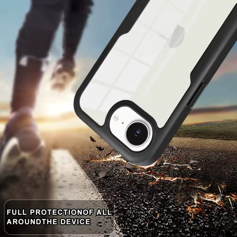 Stoßfeste Acryl-Vollschutz-Case für Apple iPhone 17E und iPhone 17 sowie 16 Pro Max, transparenter Soft-Frame-Bumper mit iOS-Kompatibilität - Bild 5