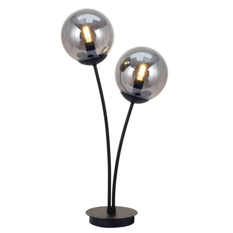 POCOline Tischleuchte Space Schwarz aus Glas und Metall mit 2 E14 Fassungen, B/H/T: 15 x 60 x 32 cm - Bild 4