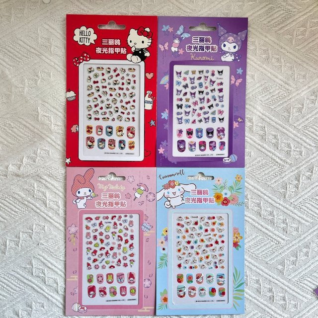 Sanrio Nagelaufkleber Hello Kitty Kuromi Melody, Glänzend, Damen - Bild 1