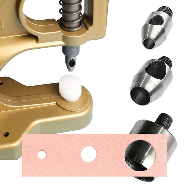 WORTHOFIRST Metall Stanzformen Set für M8 Handpresse, 2-14mm, für Leder und Textilien - Bild 1