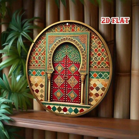 Monarca Metall-Wandkunst Rund im Vintage-Stil mit geometrischem Design aus Aluminium