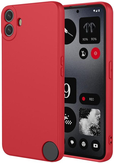 Flexible TPU Schutzhülle aus Flüssigsilikon für Nothing CMF Phone 2 Pro, Phone 1, Nothing Phone 2A Plus und Nothing Phone 2A in Rot - Bild 1