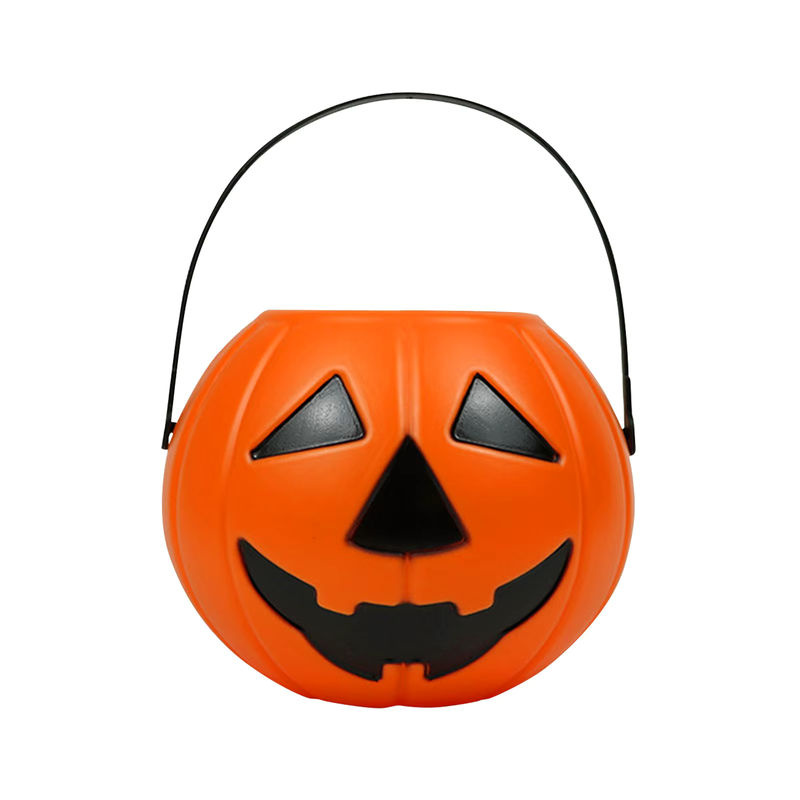 Halloween Süßigkeiten Eimer Kürbis Korb in Orange und Gelb für Kinder als Party Dekoration - Bild 3