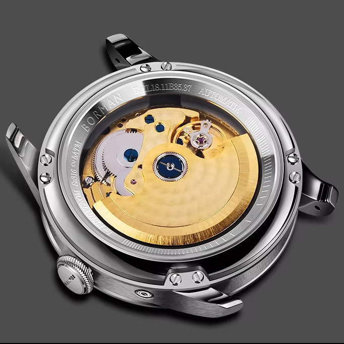 BORMAN Armbanduhr Automatik, Edelstahl, Leder, Silber, Herren - Bild 2