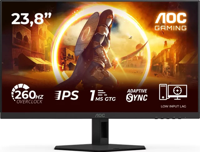 AOC AGON 24G4ZRE Gaming-Monitor mit 61 cm IPS-Display, Full HD, 240 Hz, HDMI und DisplayPort, Schwarz/Rot - Bild 1