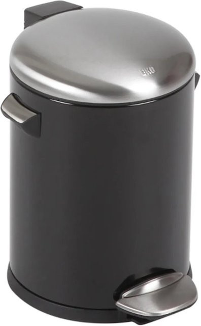 PROREGAL Retro Treteimer mit markanten Griffen und Kugelkappe in Schwarz, Volumen: 5 Liter, H x Ø: 30 x 20,5 cm - Bild 1