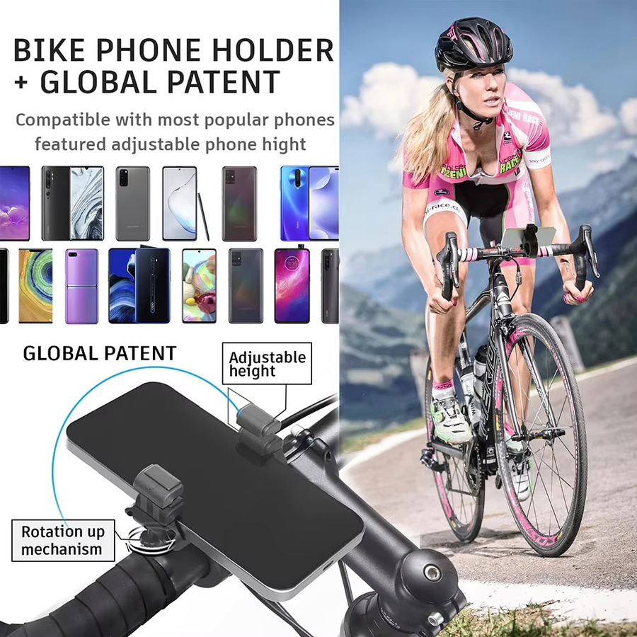 UPPEL Fahrrad-Telefonhalter für MTB und Fahrrad, 360 Grad drehbar, Handy-Halterung in Schwarz, Halterung für 31,8 mm - Bild 4