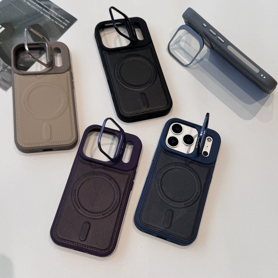 Luxuriöse Business-Handyhülle aus Leder mit Magnetverschluss und Objektivschutz für iPhone 17 Pro Max, 16 Plus, 15, 14, 13 mit MagSafe, Blau/Mehrfarbig - Bild 2