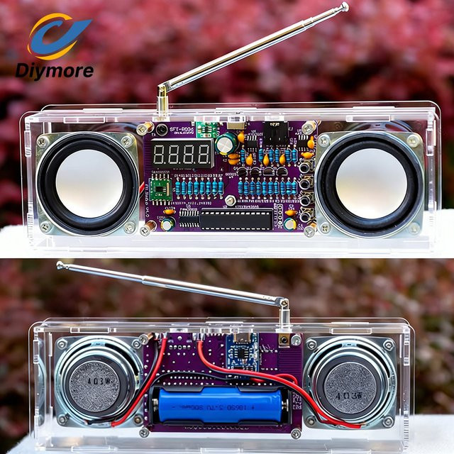 DIY FM-Radio-Bausatz von diymore mit Digitalanzeige, Zweikanal-Technologie, Typ-C Schnittstelle und einstellbarem Winkel (87,5MHz-108MHz) - Bild 1