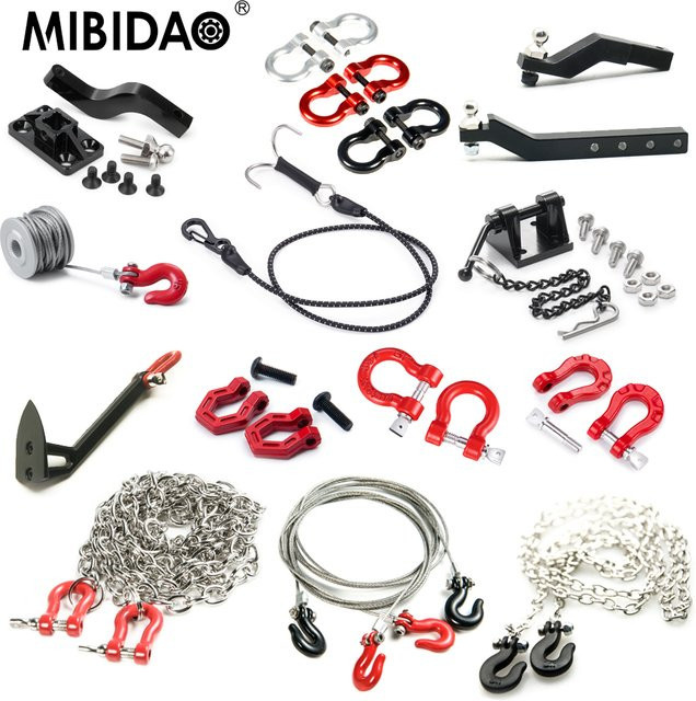 MIBIDAO Aluminiumlegierung Anhänger Abschleppschäkel Haken, Zubehör, 1:10 - Bild 1